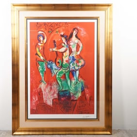 Marc Chagall (Aft.) Color Offset Lithograph on Paper, Musicians and Dancer