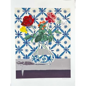 Bill Sullivan (American 1942-2010) Serigraph Flowers signed