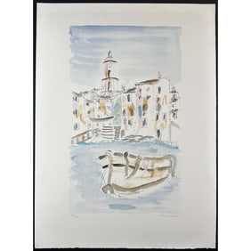 Christophe Lithograph Venice Canal Scene, signed