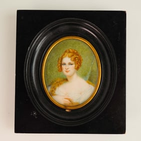 Miniature Portrait of Louise de La Valliere Mistress of Louis XIV 19th c