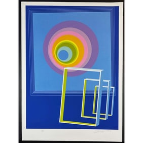 Rita Simon (American 1938) Screenprint Spacescape signed
