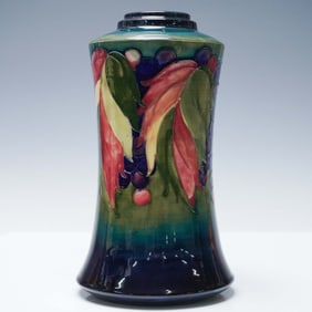 Moorcroft Pottery Lamp Base, Leaf and Berry