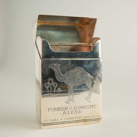 Vintage Sterling Silver Cigarette Case to Resemble a Camel Cigarette Box