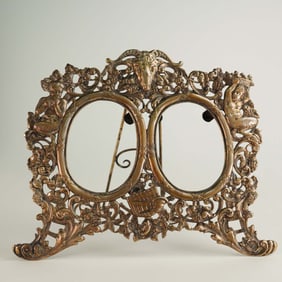 Continental Silver Footed Double Picture Frame