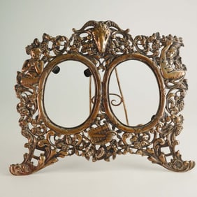 Continental Silver Footed Double Picture Frame