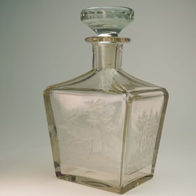 Nice Bottle With Deep Cut Ludwig Moser Karlsbad circa 1890