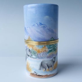 Elliot Hall Enamel Wolves Box