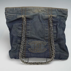 Chanel Denim Shoulder Tote Bag