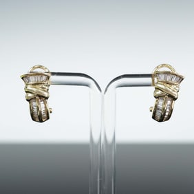 Diamond and 14kt Gold Earrings