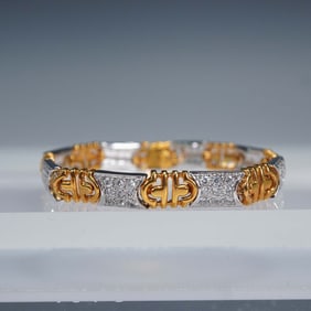 Landau Silver and Gold Tone Gemstone Bracelet