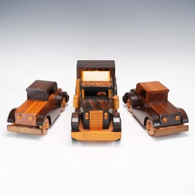 3pc Ray Williams Co. Wood Toy Cars
