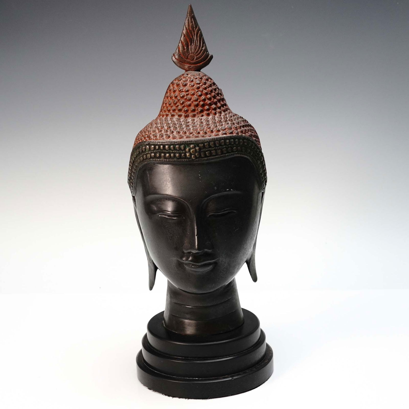 Bronze Buddha Head Statue (1 of 4)