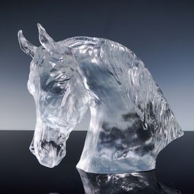 Baccarat by Tauni de Lesseps Glass Horse Bust