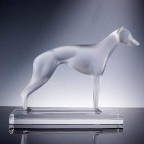 Lalique Crystal Figurine, Perceval Greyhound