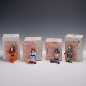 4pc Madame Alexander Porcelain Figural Boxes " Wizard of Oz Characters