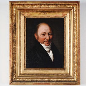 19th Century French School Framed Oil on Canvas Portrait of a Gentleman