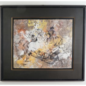 Josef Jackerson, Abstract Watercolor and Ink on Paper, Signed