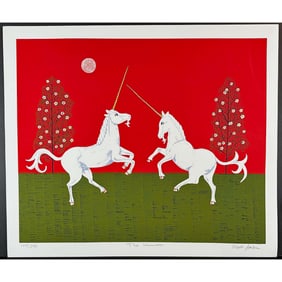 Mark Sabin (American 1936) Screenprint Unicorn signed