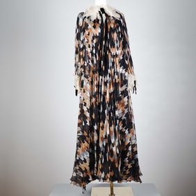 Gina Fratini Vintage Silk Chiffon Gown with Layered Collar