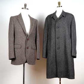 2pc Men's Wool Overcoats, Brooks & Witty Brothers, Size 39