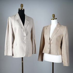 Set of 2 Valentino Boutique Vintage Linen Blazers, Size 12