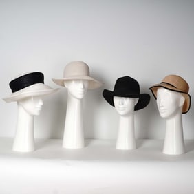 4pc Women's Designer Straw Hats by Valentino, Eric Javits and more