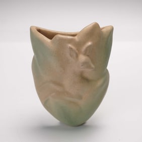 Rosemeade Pottery Wall Pocket, Deer Relief Design