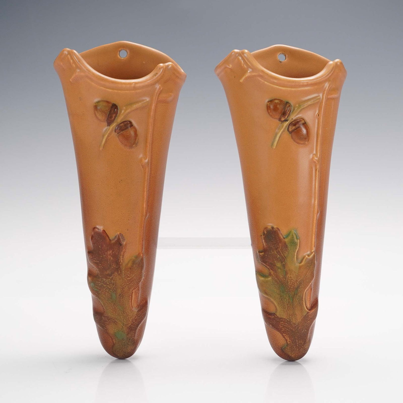 2pc Weller Pottery Oak Leaves Wall Pockets (1 of 5)