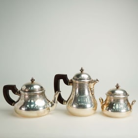 Art Deco French Sterling Silver 3pc Set