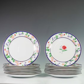 16pc Tiffany & Co. American Garden Limoges Luncheon Plate Set