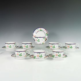16pc Tiffany & Co. American Garden Limoges Cup and Saucer Set