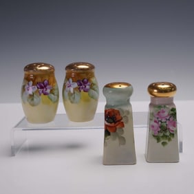 2pc Hand-Painted Porcelain Salt and Pepper Shaker Sets