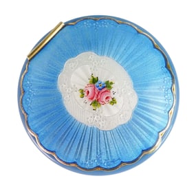 Vintage Blue Guilloche with Interior Vermeil