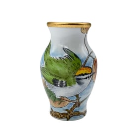 Elliot Hall Enamel Warbler Mini Vase