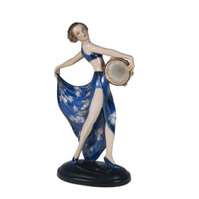 Goldscheider Josef Lorenzl Figurine, Tambourine Dancer