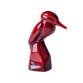 Royal Doulton Flambe Figurine, Kingfisher On Rock HN131