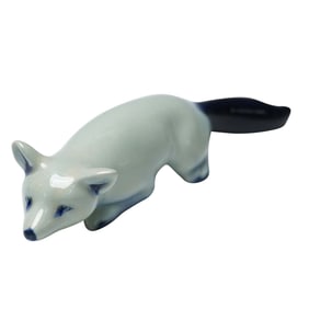 Royal Doulton Blue Flambe Figurine, Small Fox Stalking HN147A-1