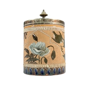 Doulton Lambeth Florence Barlow Lidded Biscuit Barrel, Birds