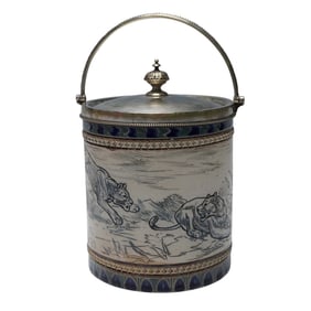 Doulton Lambeth Hannah Barlow Stoneware Lion Sugar Container