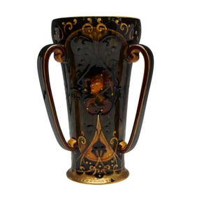 Doulton Burslem Charles Noke Holbein Ware Tri-Handled Jester Vase