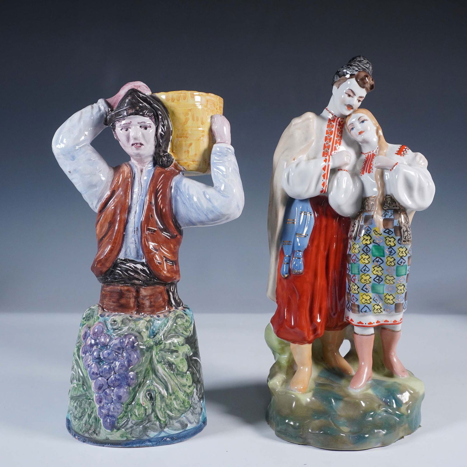2pc Kiev Porcelain Factory & Portuguese Figurines, Folk Motifs (1 of 6)