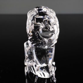 Steuben Sitting Lion Paperweight Figurine