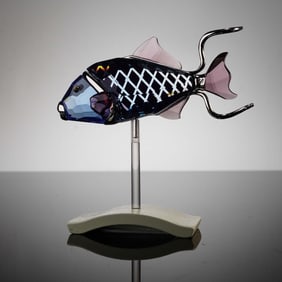 Swarovski Crystal Figurine, Coporita Fish Aquamarine 626200