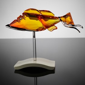 Swarovski Crystal Figurine, Crotone Fish Fire Opal 626202