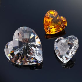 3pc Swarovski Crystal Figurines, Heart Collection
