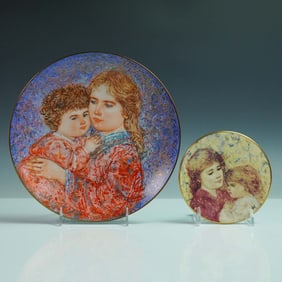 2pc Edna Hibel Collector Plates " Arabia Finland and Knowles 1985