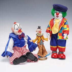 3pc Clown Figurine and Dolls