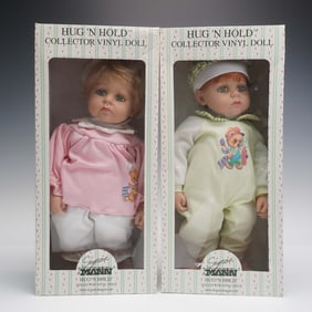 2 Seymour Mann Hug 'N Hold Collector Vinyl Dolls