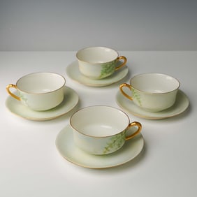 8pc Haviland Porcelain Teacup and Saucer Set