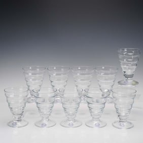 10pc Vietri Clear Glass Tumblers